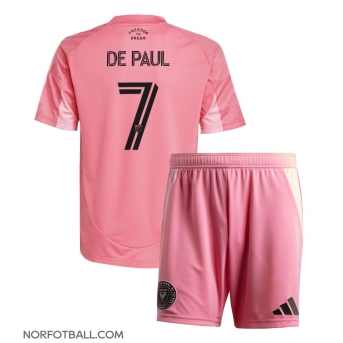 Billige Fotballdrakt Inter Miami Rodrigo De Paul #7 Replika Hjemmedraktsett Barn 2025-26 Kortermet (med bukser)